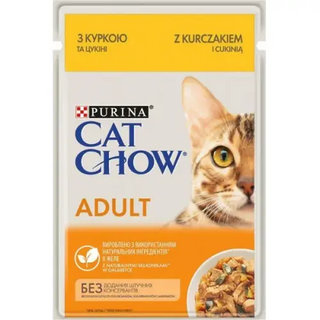 CAT CHOW ADULT.  З куркою та цукіні в желе 85г