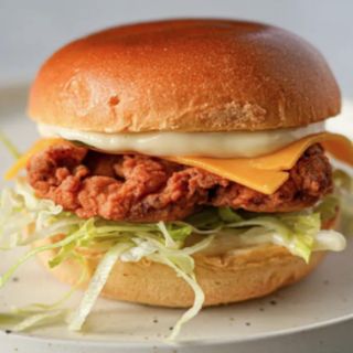 Crispy breaded chicken burger