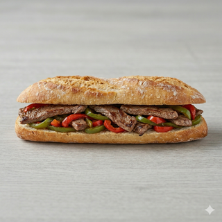 Baguette De Ternera Con Pimientos