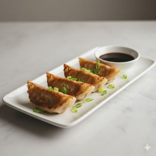 Ravioli alla piastra con verdure e carne