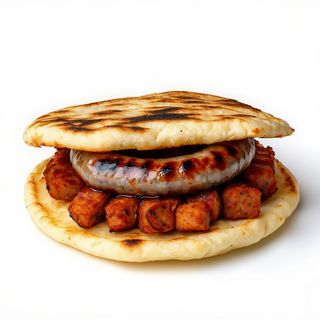 Arepa con chorizo