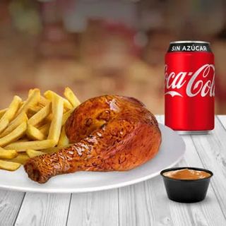 1/4 De Pollo Con Patatas Y Bebida