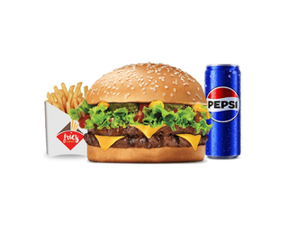 Veliki Double Burger +srednji pomfrit + limenka