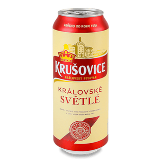 Пиво Krusovice Svetle світле з/б (0,5л)