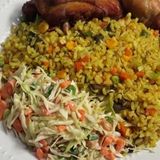 FRIED RICE X CHICKEN X COLESLAW / PLANTAIN 
