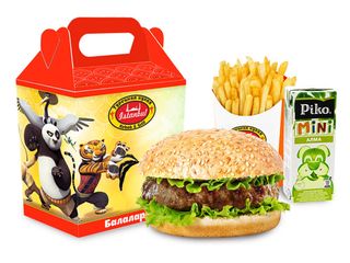 Бургер Говядина + фри + напиток на выбор + маленькая игрушка