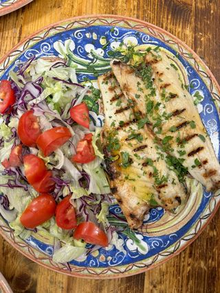 Spigola sfilettata alla griglia