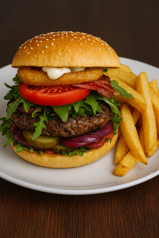 Royal Burger cu cartofi prajiti500g + bautura