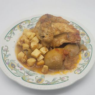 Pollo A La Cerveza Con Manzana