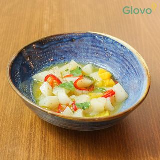 Ceviche de St. Jacques marinat cu portocala dulce