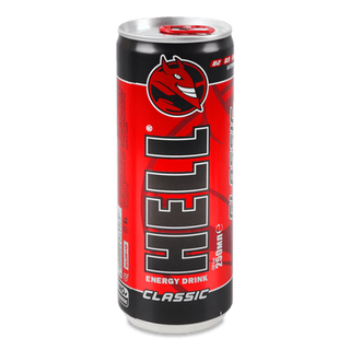 Напій енергетичний Hell зі смаком фруктів асорті безалкогольний сильногазований з/б (0,25л)