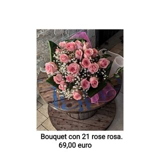 Bouquet con 21 rose rosa 