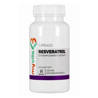 Resveratrol standaryzowany resweratrol ekstrakt 250mg 60 tabletek MyVita