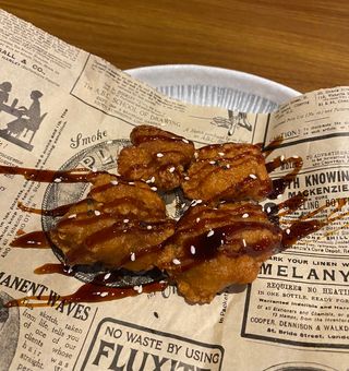 (6)Bocaditos de pollo con salsa teriyaki