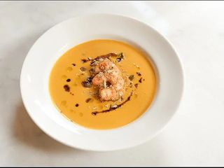 Гарбузовий суп з креветкою
