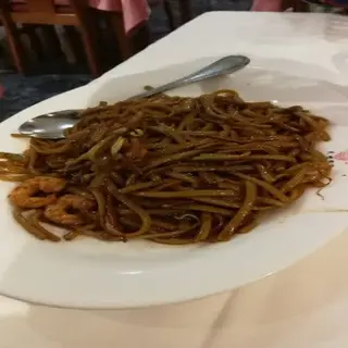 Tallarines Fritos Con Gambas
