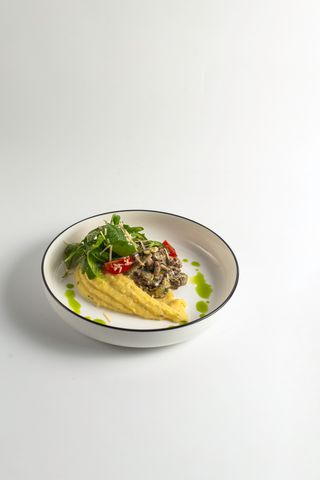 Бефстроганов з грибами шитаке та пюре сальміс(230г)