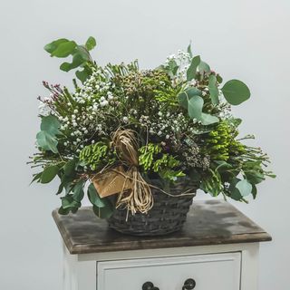 Cesta verdes de campo