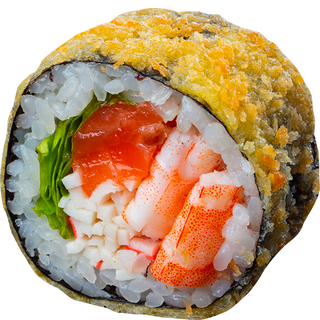 Гарячий рол Темпура з лососем та креветками (8шт/230г)