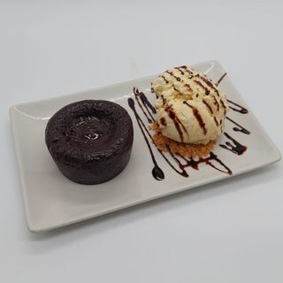 Coulant De Xocolata Negra Amb Gelat De Vainilla