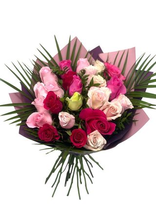 Buchet 25 trandafiri colorați