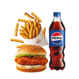 Zestaw 3 - burger + frytki (małe) + napój