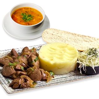 Maxi Menu: Ciorba + Ficatei de Pui