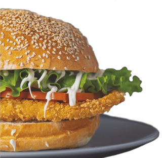 Crispy chicken burger+krumpirići