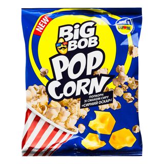 Попкорн зі смаком сиру"Сирний оскар"25гТМ"BIG BOB"