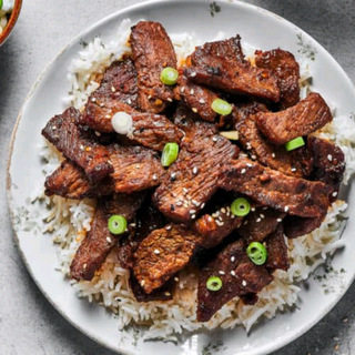 Korean beef balgogi with rice 