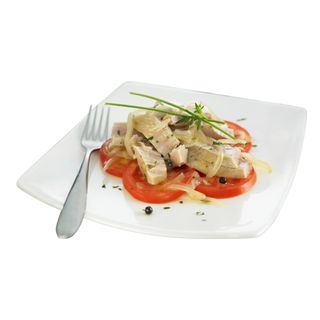 Taco de atún en escabeche con sus encurtidos