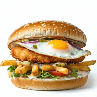 Burger pui cu ou
