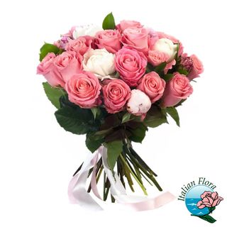 Bouquet di rose bianche e rosa