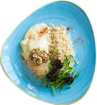 Piept de pui cu orez basmati și gorgonzola