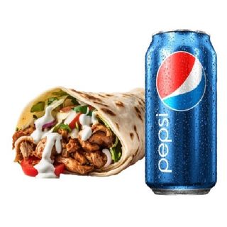 Rollo Kebab con Pepsi