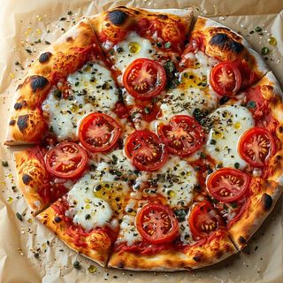 Pizza rossa Marinara - al piatto