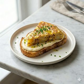 Tostada De Alioli Y Tortilla De Patatas