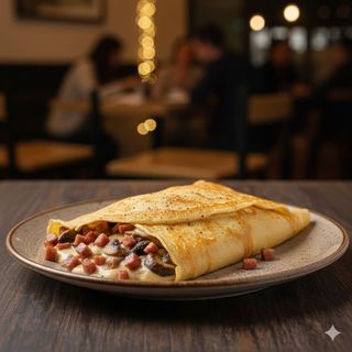 Crêpes speck e funghi