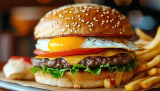 Hambúrguer com Ovo e Salada