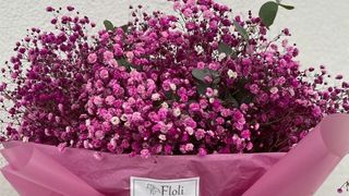 Bukiet Różowa Chmurka, bukiet zrobiony z delikatnej różowej i pachnącej gipsówki