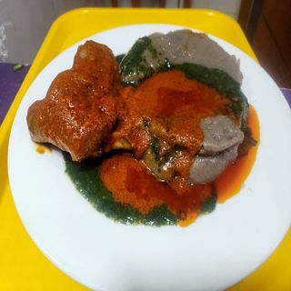 Amala & ewedu (goatmeat)