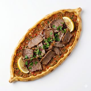 Lahmacun con döner kebap