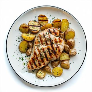 Pollo alla piastra con patate