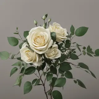 Ramo de 6 rosas blancas