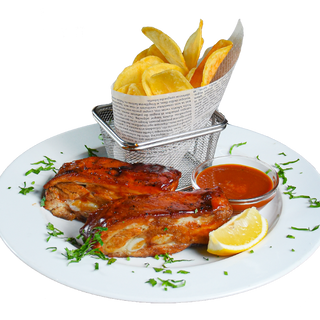 Свински ребра с пармезанови картофи (500г)