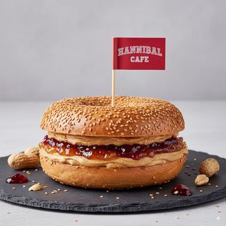 Peanut butter & jelly bagel