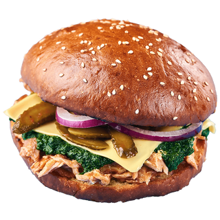 Бургер з рваною куркою та шпинатом (270г)