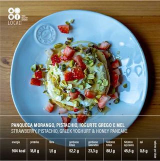 Panquecas Morango & Pistachio