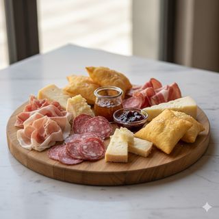 Tagiere di salumi, formaggi e cofetturacon pinzini