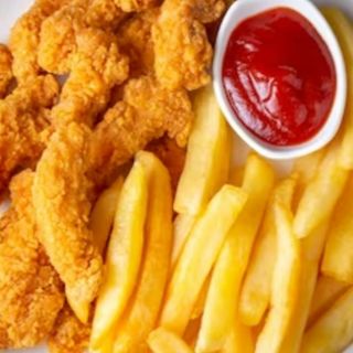 Tiras De Pollo (5 Pzs.) Con Patatas